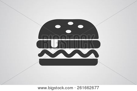 Burger Outline Icon. Linear Style Sign For Mobile Concept And Web Design. Cheeseburger Or Hamburger 
