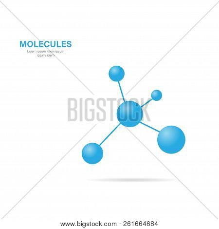 Molecule With Shadow On A White Background, Vector