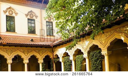 Stavropoleos Monastery Church In Bucharest, Romania. Architecture, Religion And Exploration Concept.