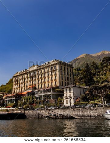 Tremezzo, Italy - April 23, 2017: View At Grand Hotel Tremezzo On Lake Como In Italy. It Is Aluxury 