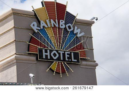 May 10 2017 - West Wendover, Utah: The Rainbow Hotel And Casino, Located In West Wendover, A Town On