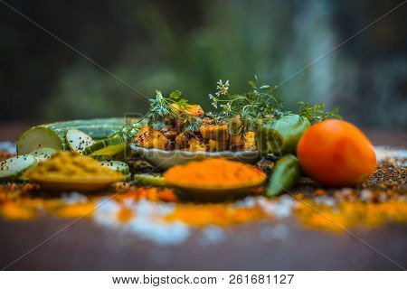 Close Up Of India's Or Asia's Popular Pickle I.e. Indian Pickling Cucumber Pickle Or Indian Styled C