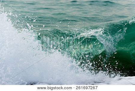 Raging Black Sea. Big Wave With Sea Foam