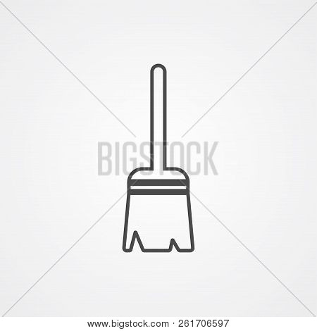 Broom Vector Icon. Filled Flat Sign For Mobile Concept And Web Design. Sweeping Broom Simple Solid I