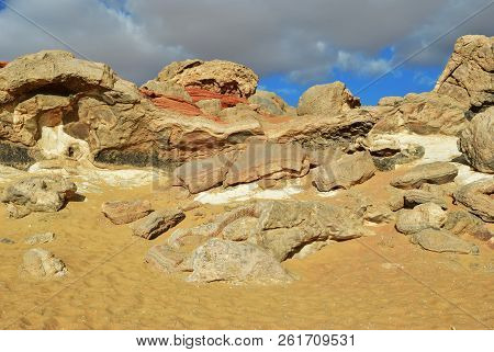 The Sahara Desert, Western White Desert, Gabel El Cristal, Cristal Mountain. Egypt. Africa