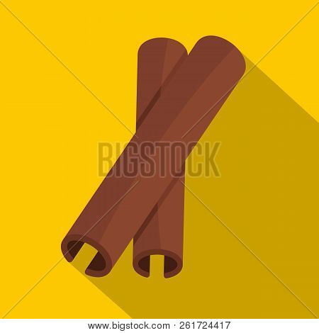 Two Cinnamon Stick Spice Icon. Flat Illustration Of Two Cinnamon Stick Spice Icon For Web Isolated O