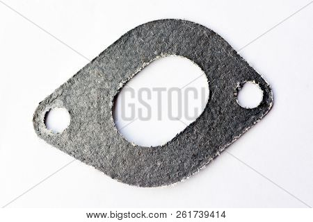 Car Exhaust Manifold Gasket On Isolated White Background