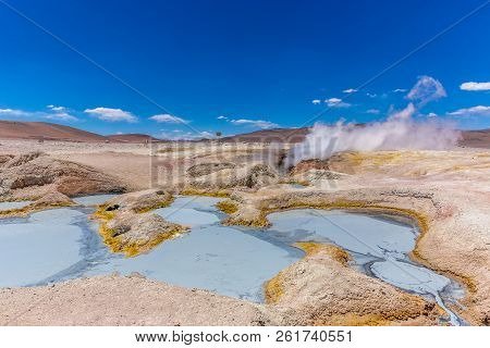 Beautiful South American Scenario In Bolivia. Unique Landscape, Perfect Adventure Destination.
