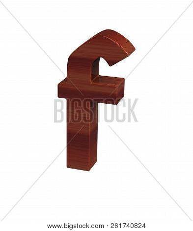 3d Rendering Font Polished Rosewood Germania Lowercase F