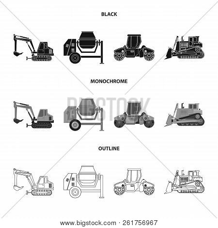Vector Design Of Build And Construction Logo. Set Of Build And Machinery Vector Icon For Stock.