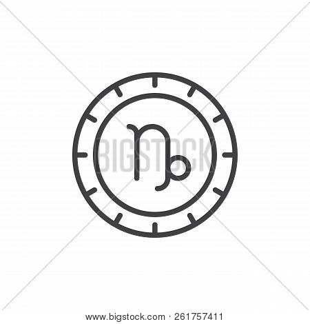 Capricorn Zodiac Outline Icon. Linear Style Sign For Mobile Concept And Web Design. Astrology Horosc