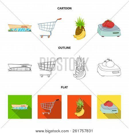 Vector Illustration Of Food And Drink Sign. Set Of Food And Store Stock Vector Illustration.