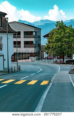 Triesenberg, Liechtenstein, 20th August 2018:- A View Of Triesenberg In Central Liechtenstein. Tries