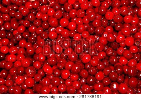 Bright Red Ripe Juicy Cherry Berries Background