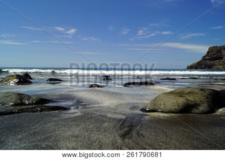 The  Talisker Beach Is Near The Village Of Carbost On The Isle Of Skye