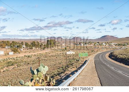 Loxton, South Africa, August 7, 2018: View Of Loxton In The Northern Cape Province. Road R63, Buildi
