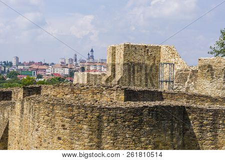 Suceava, Romania - July 28, 2018: Suceava City Skyline Viewed From Medieval Fortress