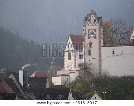Image Of Cityscape Of Fuessen With Focus On The Castle