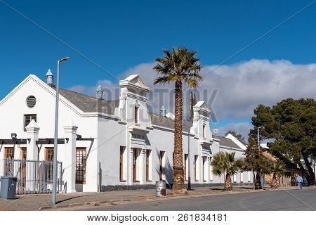 Fraserburg, South Africa, August 7, 2018: Town Hall And Offices Of The Hoogland Munisipality  In Fra