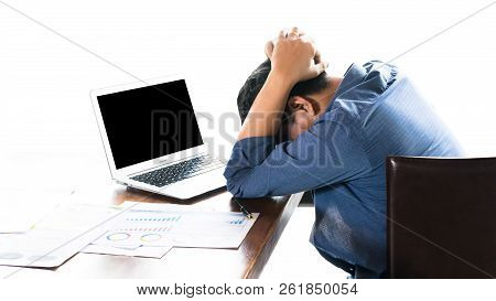 Business Owner Man Serious Back Side Feeling Tried Concept