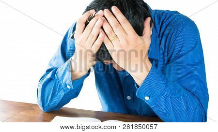 Business Man Owner Serious Front Side Feeling Tried Concept