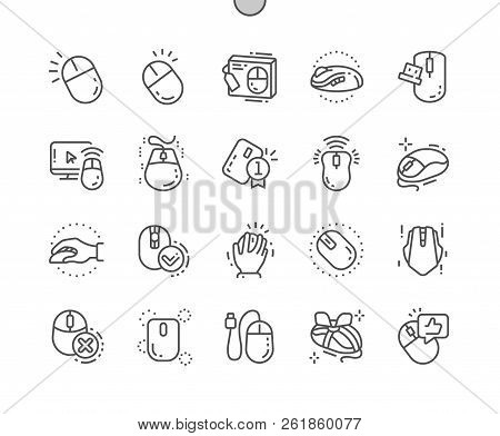 Computer Mouse Well-crafted Pixel Perfect Vector Thin Line Icons 30 2x Grid For Web Graphics And App