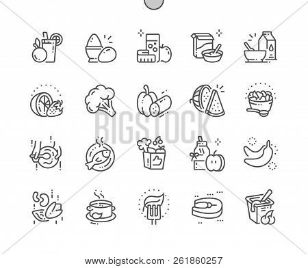 Healthy Food Well-crafted Pixel Perfect Vector Thin Line Icons 30 2x Grid For Web Graphics And Apps.