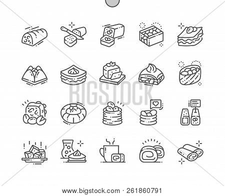 Oriental Sweets Well-crafted Pixel Perfect Vector Thin Line Icons 30 2x Grid For Web Graphics And Ap
