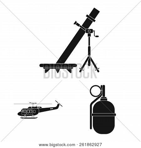 Isolated Object Of Weapon And Gun Logo. Collection Of Weapon And Army Stock Vector Illustration.