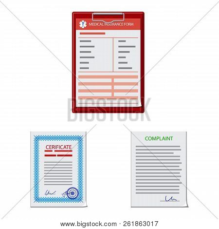 Vector Design Of Form And Document Logo. Set Of Form And Mark Vector Icon For Stock.