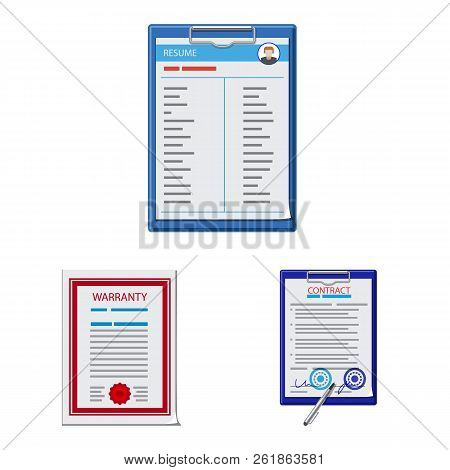 Isolated Object Of Form And Document Sign. Set Of Form And Mark Vector Icon For Stock.