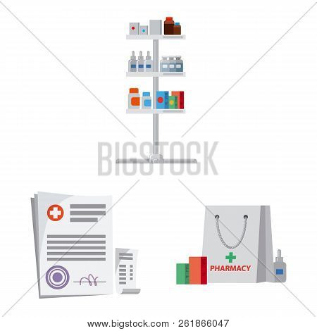 Vector Design Of Pharmacy And Hospital Sign. Collection Of Pharmacy And Business Stock Vector Illust