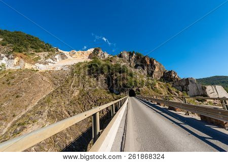 Marble Quarries (carrara White Marble) In The Apuan Alps (alpi Apuane). Tuscany, (toscana), Italy, E