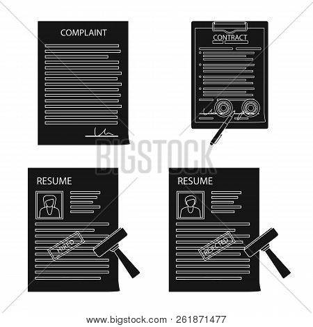 Vector Illustration Of Form And Document Icon. Set Of Form And Mark Vector Icon For Stock.