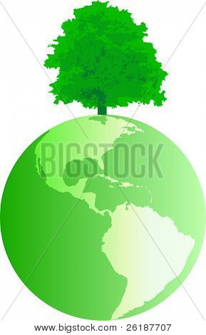 globe with tree 1