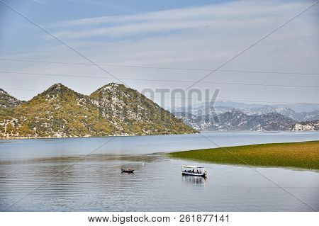 Skadar Lake. National Park. Tourist Boats. Montenegro. Summer