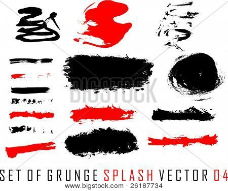 set of grunge splash vector 4