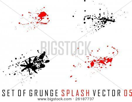 set of grunge splash vector 5