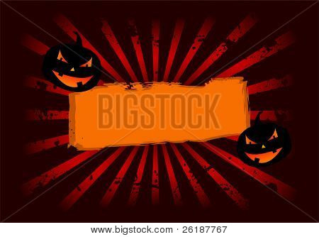 vector illustration on a Halloween theme with pumpkin