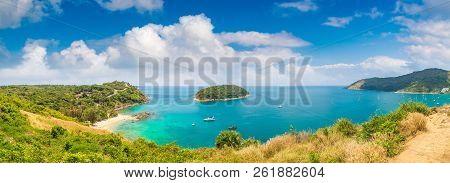 Panorama Of  Yanui Beach At Phuket In Thailand In A Summer Day