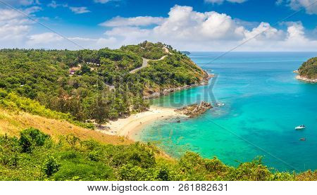 Panorama Of  Yanui Beach At Phuket In Thailand In A Summer Day