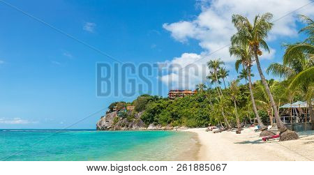 Panorama Of Leela Beach On Koh Phangan Island, Thailand In A Summer Day