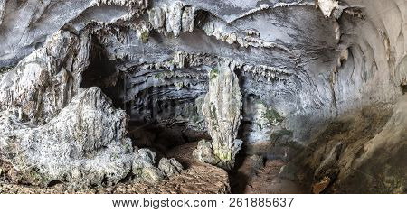 Panorama Of Huge Cave In Halon Bay, Vietnam In A Summer Day