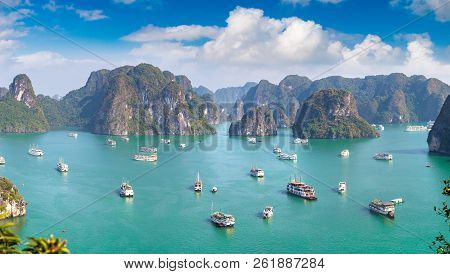 Panorama Of Halon Bay, Vietnam In A Summer Day