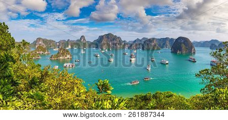 Panorama Of Halon Bay, Vietnam In A Summer Day