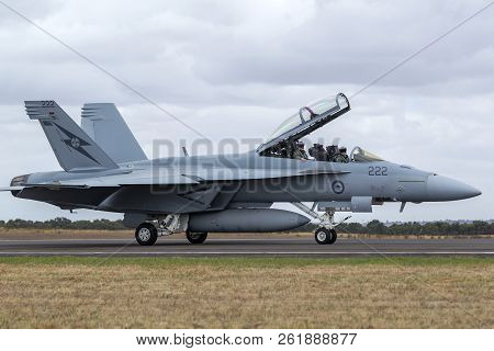 Avalon, Australia - February 28, 2013: Royal Australian Air Force (raaf) Boeing F/a-18f Super Hornet