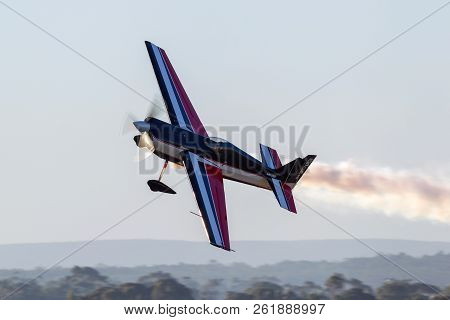 Avalon, Australia - March 1, 2013: Melissa Andrzejewski Flying An Edge 540 Aerobatic Aircraft.
