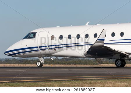 Avalon, Australia - March 3, 2013: Gulfstream Aerospace G280 Twin-engine Luxury Business Jet Aircraf