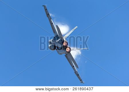 Avalon, Australia - March 3, 2013: Royal Australian Air Force (raaf) Boeing F/a-18f Super Hornet Mul