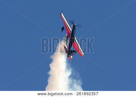 Avalon, Australia - March 1, 2013: Melissa Andrzejewski Flying An Edge 540 Aerobatic Aircraft.